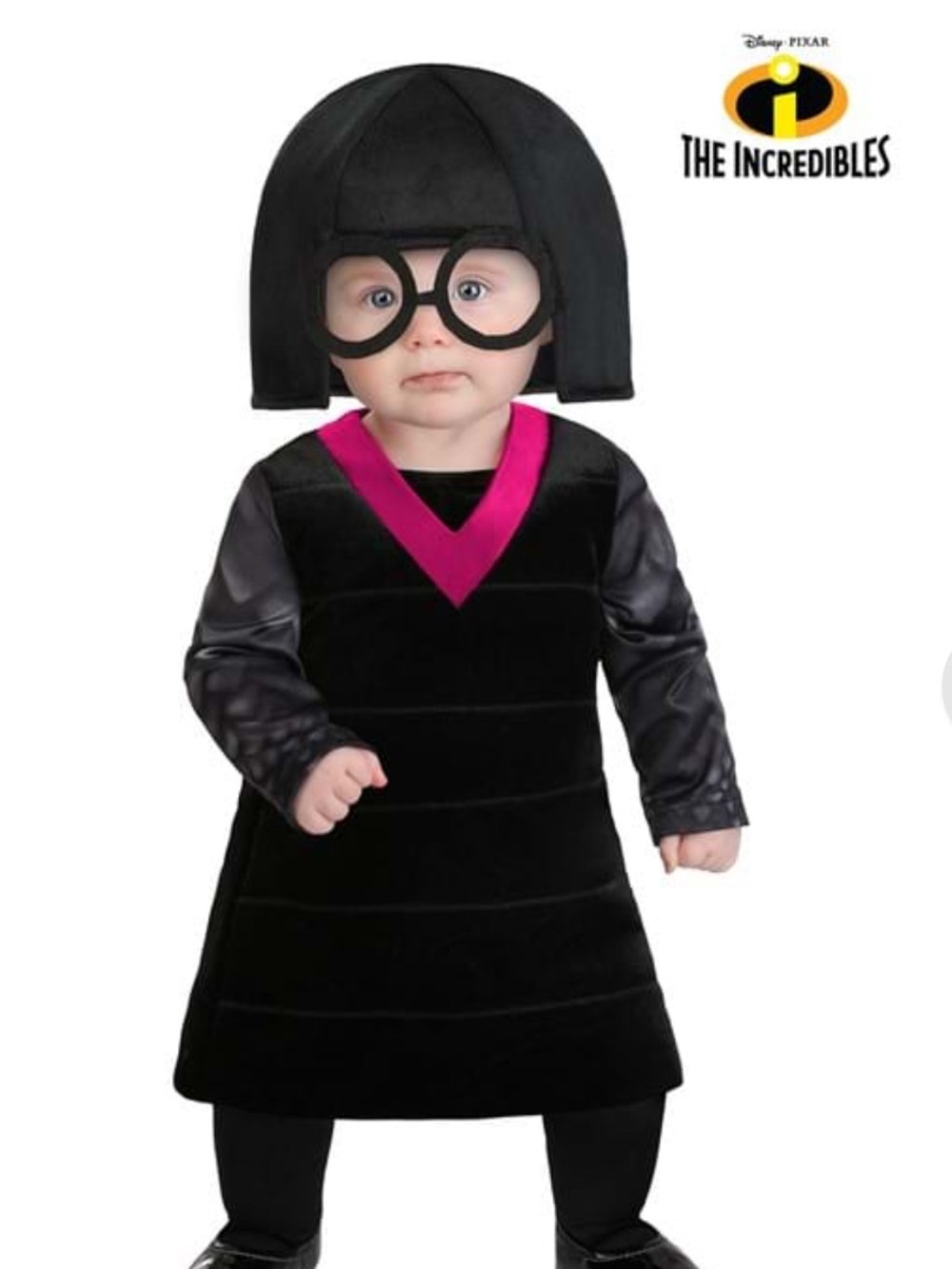 Disney Pixar The Incredibles Edna Mode Infant Costume - Black & Pink, 3-6 Months